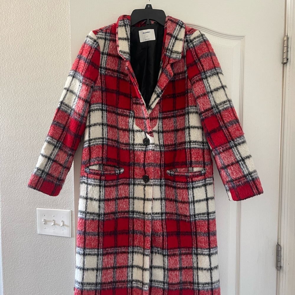 Plaid coat size S fits up to a medium